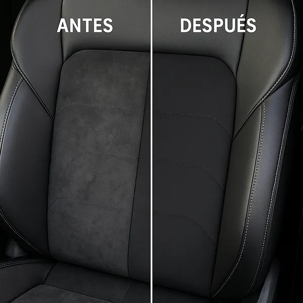 Interior de coche impecable tras el detailing interior